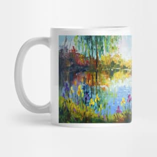 Irises by the pond Mug